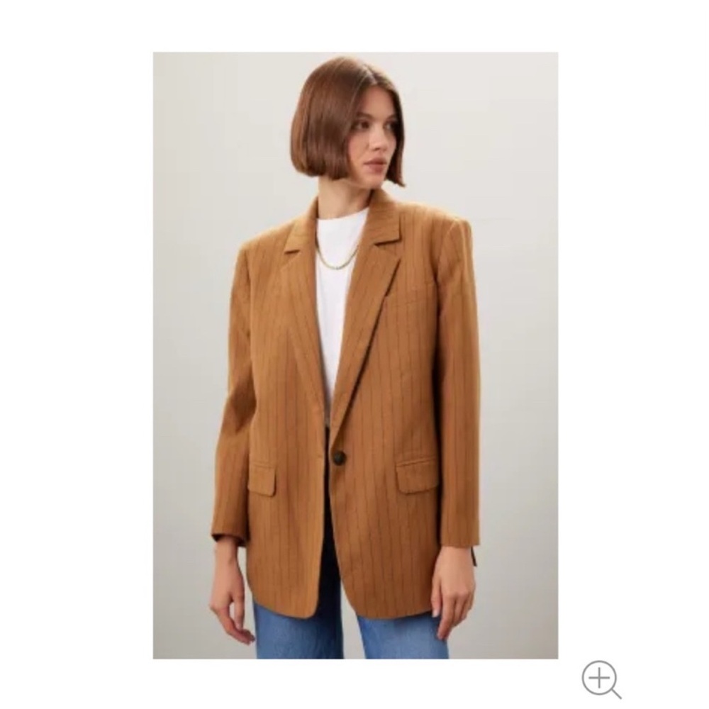 Madewell Brown Pinstripe Blazer